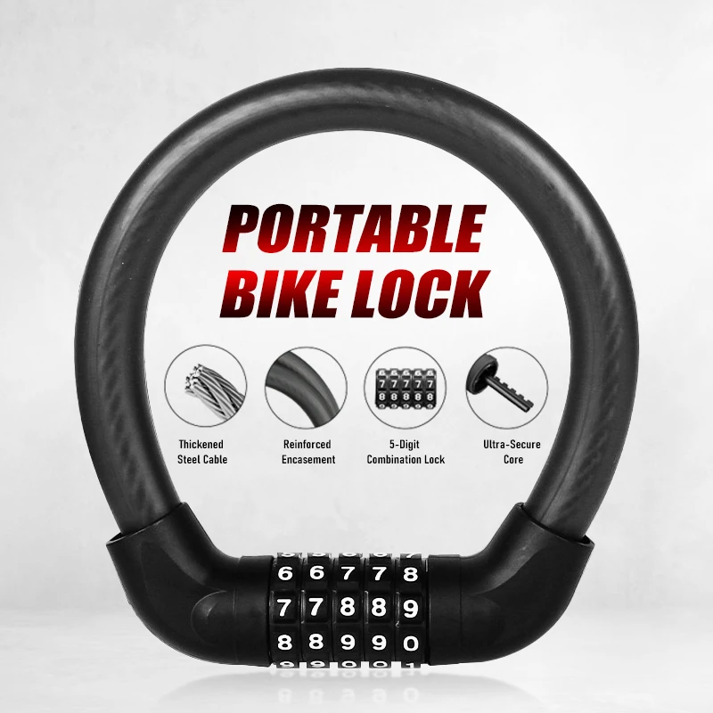 U Lock Heavy Duty - 5-Digit Combination Bike Lock Heavy Duty