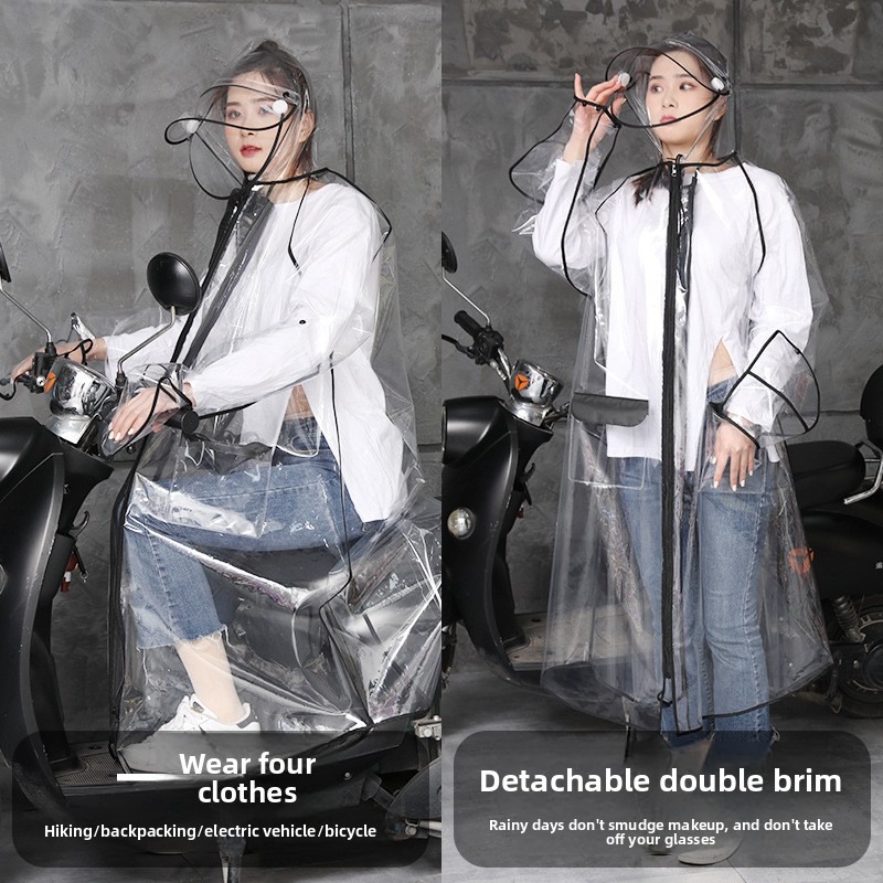 Transparent EVA Rain Poncho Ho - đánh giá và giá Cycling Commute In Rain